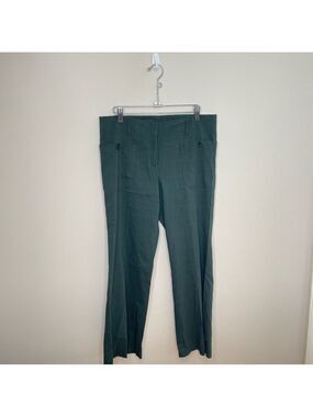 Theory Harper Green Linen Wide Leg Pants Size 8